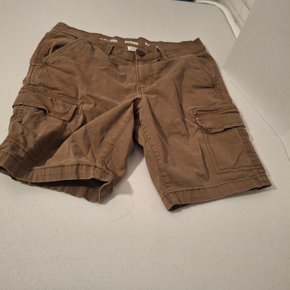 Urban Pipeline Mens Flex Cargo Shorts Size 32 Brown Hits Above Knee Cotton Blend